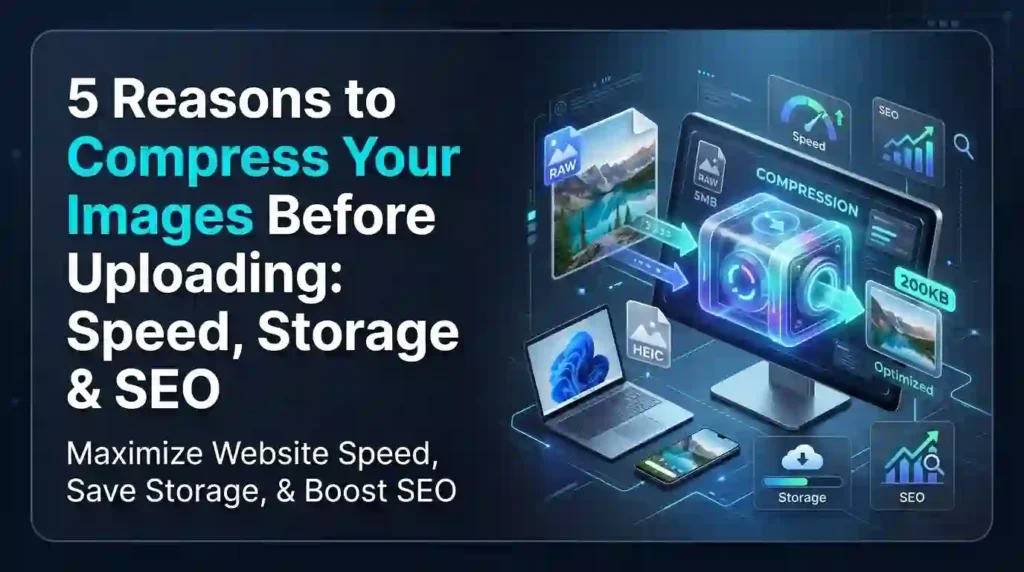 5 Reasons to Compress Your Images Before Uploading — Speed, Storage & SEO