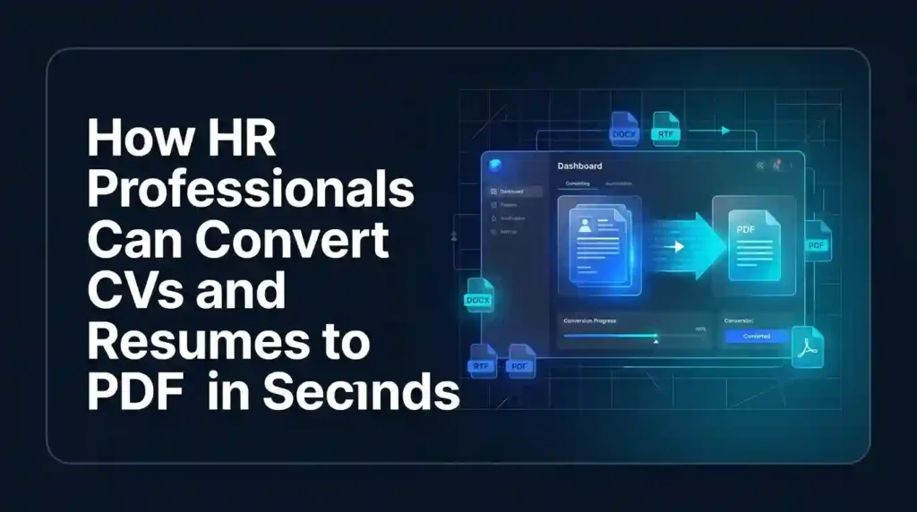 How HR Professionals Can Convert CVs and Resumes to PDF in Seconds