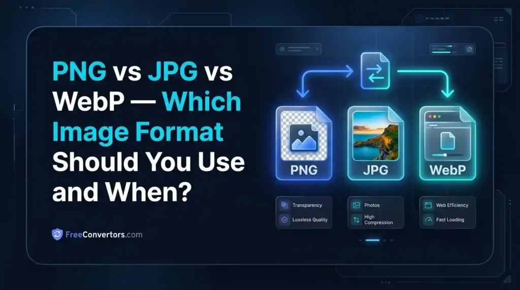 PNG vs JPG vs WebP — Which Image Format Should You Use and When?