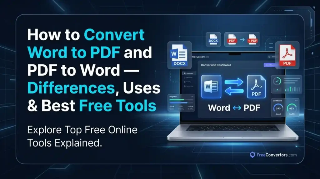 How to Convert Word to PDF and PDF to Word — Differences, Uses & Best Free Tools