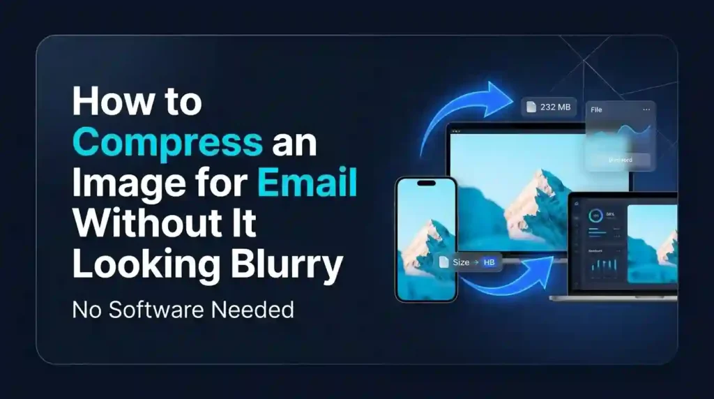 how to compress an image for email without it looking blurry. Discover easy ways to reduce photo file sizes quickly while keeping them sharp.