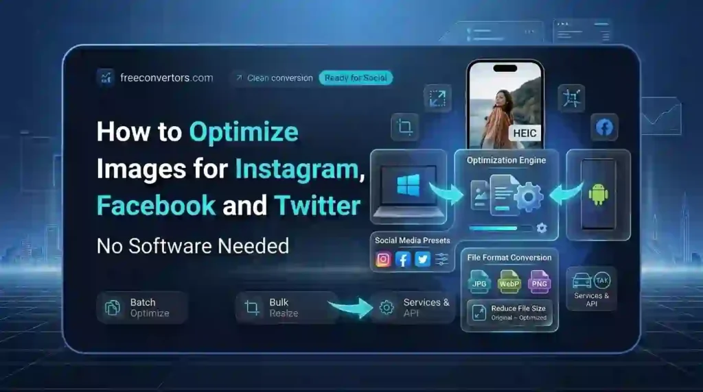 How to Optimize Images for Instagram, Facebook and Twitter (Complete 2026 Guide)